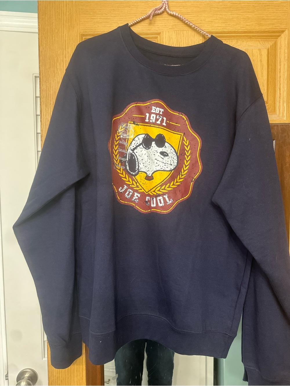 Peanuts Navy Joe Cool Logo Pullover Sweatshirt